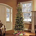 Alternate image 1 for Puleo International 7.5-Foot Slim Fir Pre-Lit Artificial Christmas Tree in Green
