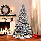 Alternate image 1 for Puleo International 7.5-Foot Vermont Pine Flocked Pre-Lit Christmas Tree with Clear Lights