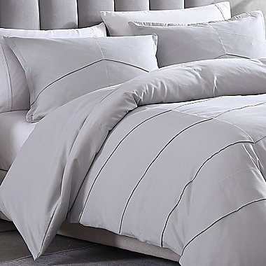 City Scene&reg; Chloe Solid Twin Comforter Set in Light Grey. View a larger version of this product image.