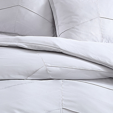 City Scene&reg; Chloe Solid Full/Queen Comforter Set in Light Grey. View a larger version of this product image.