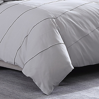 City Scene&reg; Chloe Solid Comforter Set in Light Grey. View a larger version of this product image.