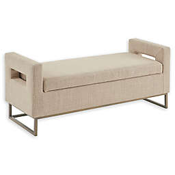 Madison Park™ Crawford Upholstered Storage Bench in Tan
