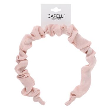 Capelli&reg; New York Ruffle Satin Headband in Pink. View a larger version of this product image.