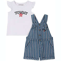 Tommy Hilfiger® 2-Piece Short Sleeve Top and Shortall Set in Blue