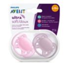 Alternate image 2 for Philips Avent 6-18M Ultra Soft Pacifiers in Pink (2-Pack)