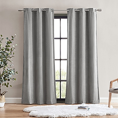 UGG&reg; Darcy 63-Inch Grommet Blackout Window Curtain Panels in Seal Grey (Set of 2). View a larger version of this product image.