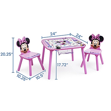 Delta Children&reg; Disney&reg; Minnie Mouse Table and Chair Set with Storage in Pink. View a larger version of this product image.