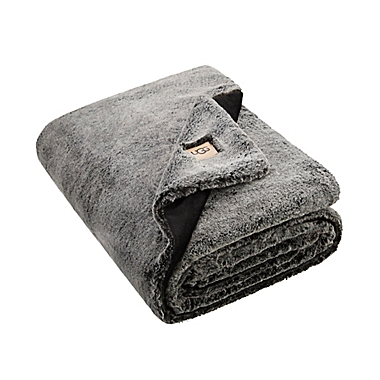 UGG&reg; Dawson Throw Blanket in Off Black. View a larger version of this product image.