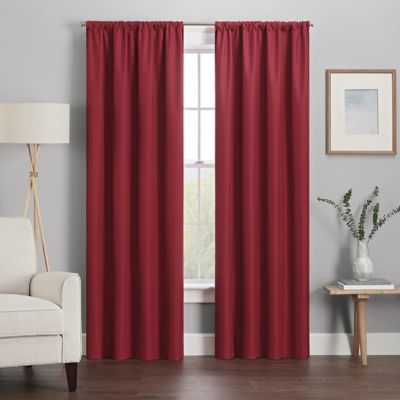 Eclipse Kendall  84-Inch Rod Pocket Blackout Window Curtain Panel in Ruby (Single)