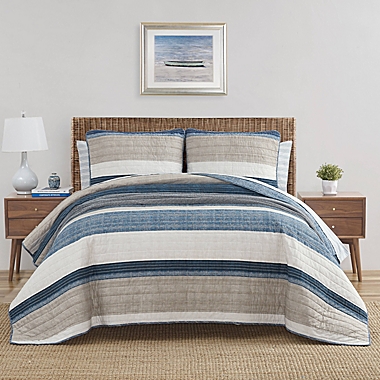 Nautica&reg; Ridgeport Quilt Set in Denim. View a larger version of this product image.