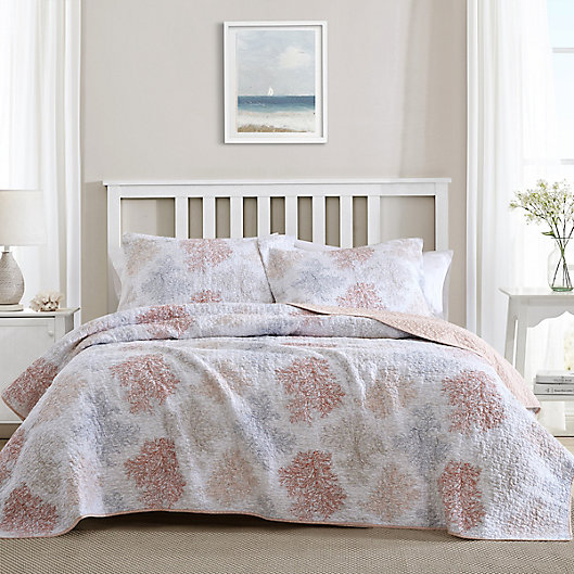 Alternate image 1 for Laura Ashley® Saltwater Twin Quilt Set in Red