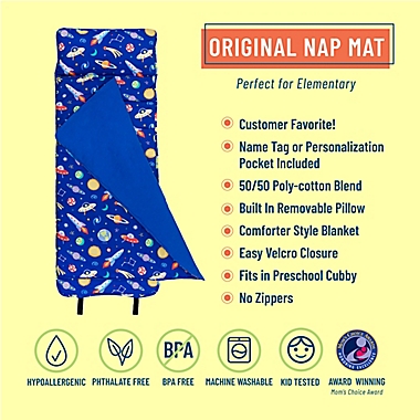 Wildkin 2-Piece Out of This World Roll-Up Nap Mat Set in Blue. View a larger version of this product image.