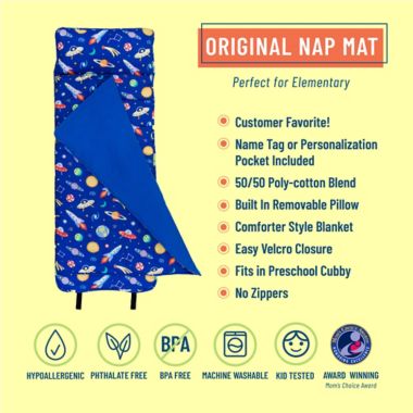 Wildkin 2-Piece Out of This World Roll-Up Nap Mat Set in Blue | Bed ...