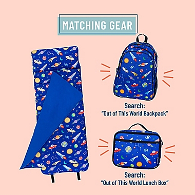 Wildkin 2-Piece Out of This World Roll-Up Nap Mat Set in Blue. View a larger version of this product image.
