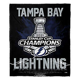 NHL Tampa Bay Lightning Stanley Cup 2021 Champs Silk Touch Throw Blanket