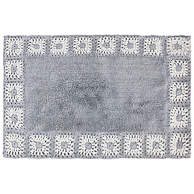 Wild Sage&trade; 33&quot; x 20&quot; Crochet Bath Rug in Grey. View a larger version of this product image.