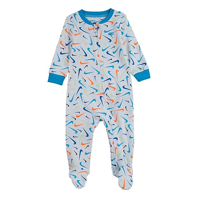 Nike® Swooshfetti Parade Footed Coverall in White | Bed Bath & Beyond