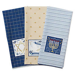 Design Imports Hanukkah Embellished Kitchen Towels in Blue/Multi (Set of 3)