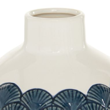 Ridge Road D&eacute;cor Ceramic Coastal Round Vase in Blue/Multi. View a larger version of this product image.