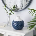 Alternate image 1 for Ridge Road D&eacute;cor Ceramic Coastal Round Vase in Blue/Multi