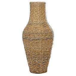Ridge Road Décor 27.5-Inch Faux Seagrass Floor Vase in Brown