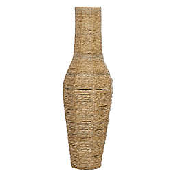 Ridge Road Décor 43.5-Inch Tall Faux Seagrass Floor Vase in Brown