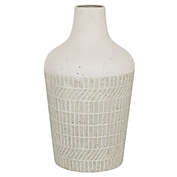Ridge Road D&eacute;cor Metal Contemporary Style Vase in White/Multi