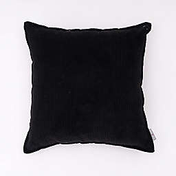 Corde Du Roi Ribbed Square Throw Pillow in Black