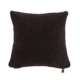Teddy Sherpalux Square Throw Pillow in Hot Fudge