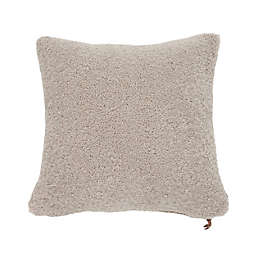 Teddy Sherpalux Square Throw Pillow in Crystal Grey