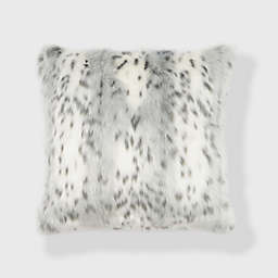 EverGrace® Snow Leopard Faux Fur Square Throw Pillow