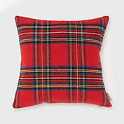 Tartan Scottish Plaid Square Throw Pillow in Scarlet