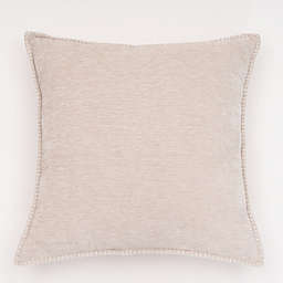 Junoesque Chenille Square Throw Pillow in Cannoli Cream