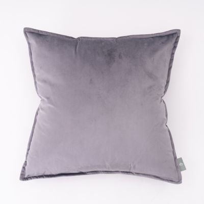 Haven Dutch Velvet Square Throw Pillow in Mirage Grey
