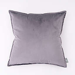 Haven Dutch Velvet Square Throw Pillow in Mirage Grey