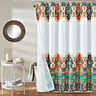 Alternate image 0 for Lush Decor Bohemian Meadow 14-Piece Shower Curtain Set in Navy