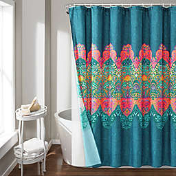Southwestern Turquoise Celestial Heritage Shower Curtain  71 x 71 New 