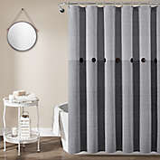 Lush Decor Farmhouse Button Stripe Shower Curtain