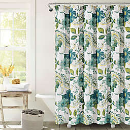 Lush Decor Floral Paisley Standard Shower Curtain in Blue