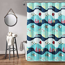 Lush Decor Sea Life 72-Inch x 72-Inch Shower Curtain in Blue