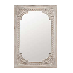 Luxen Home 22.13-Inch x 31.88-Inch Wood Accent Wall Mirror