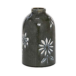 Ridge Road Decor 9-Inch Modern Ceramic Vase in Black