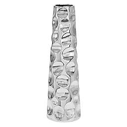 Ridge Road Decor 20-Inch Glam Ceramic Vase in Silver