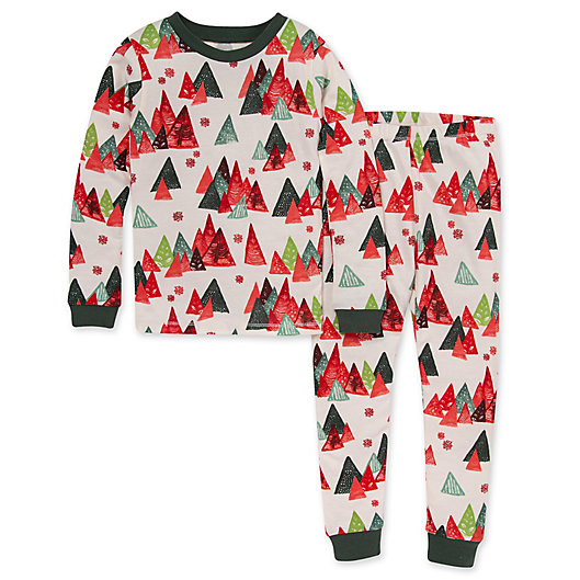 Alternate image 1 for Burt's Bees® Kid's 2-Piece Modern Forest Organic Cotton Pajama Set