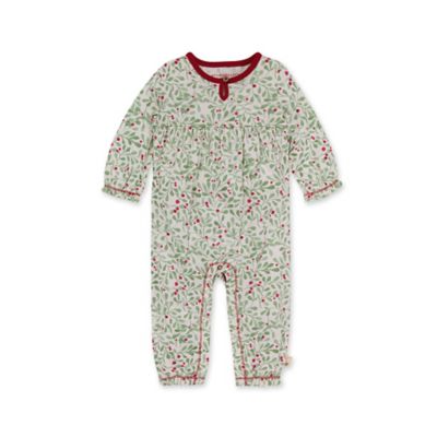 Burt&#39;s Bees Baby&reg; Boughs of Holly Organic Cotton Romper in Green/Multi