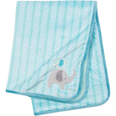 Gerber&reg; Elephants Plush Blanket in Blue. View a larger version of this product image.