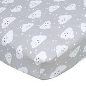Gerber&reg; Clouds Fitted Crib Sheet in Grey