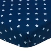 Gerber&reg; Stars Fitted Crib Sheet in Blue