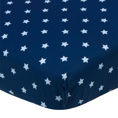 Gerber&reg; Stars Fitted Crib Sheet in Blue. View a larger version of this product image.