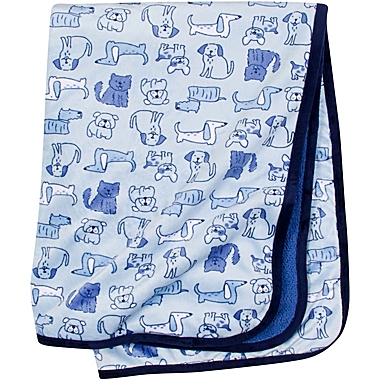 Gerber&reg; Dogs Plush Blanket in Blue. View a larger version of this product image.